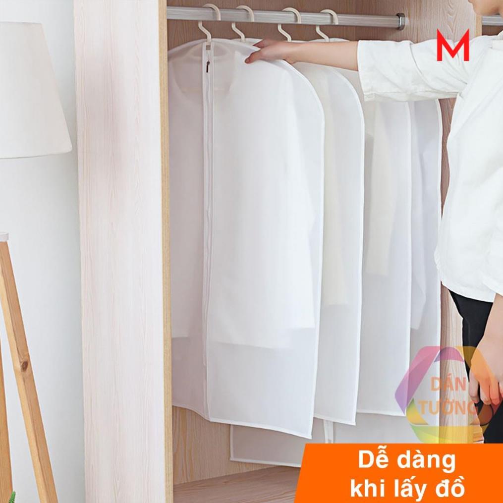 Túi bọc quần áo treo tủ chống bụi , túi bọc trùm quần áo loại dày, có khóa, chống thấm - Sắp xếp tủ quần áo _TB