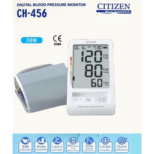 Máy đo Huyết Áp Điện Tử CITIZEN CH-456 NHẬT BẢN + Chuyển Nguồn