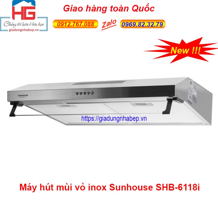 Máy hút mùi Sunhouse SHB6118i Inox