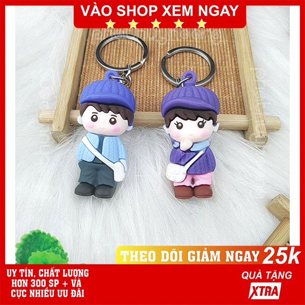 Móc khóa đôi bé trai và bé gái ✅ FREESHIP  Móc khóa đôi bé trai và bé gái cực xinh bằng nhựa cao 5cm - Phát Huy Hoàng