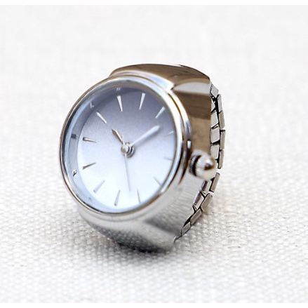 Nhẫn đồng hồ nam nữ, đồng hồ đeo ngón tay độc đáo mạ vàng đính đá làm trang sức đẹp