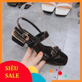 Free ship Giày cao gót sandal quai mảnh đế vuông 3cm HP