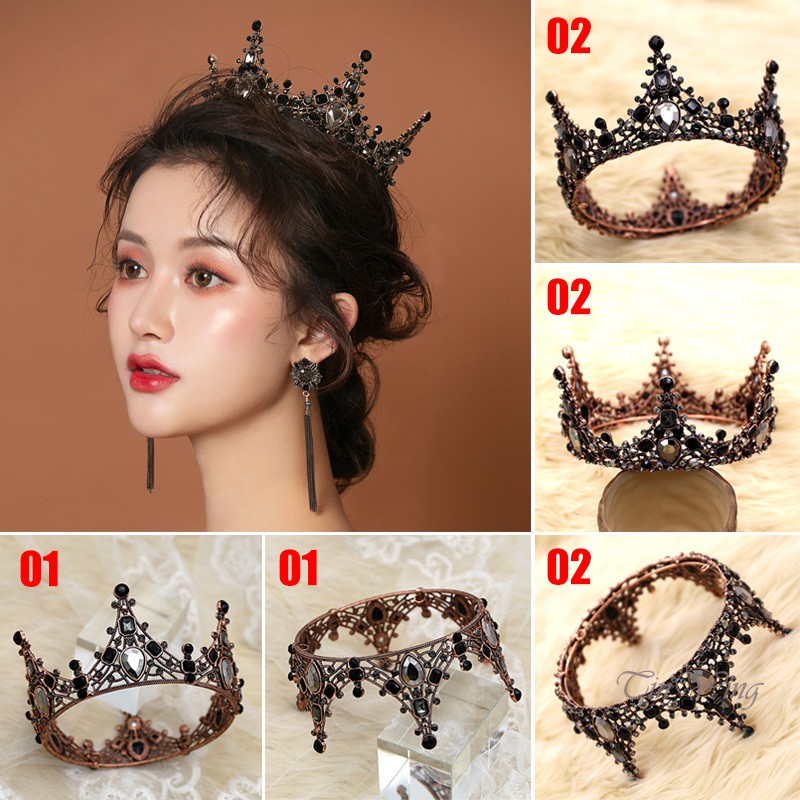 GETNOIVAS Vương Miện Đính Đá Lấp Lánh Cho Cô Dâu