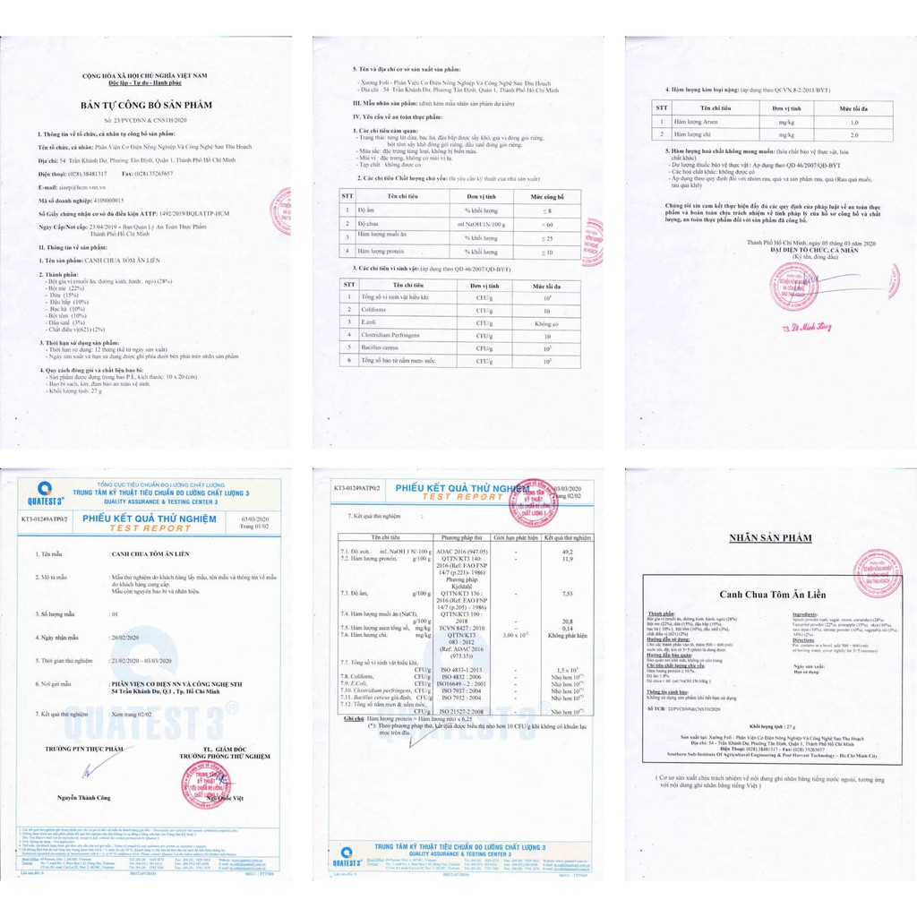 COMBO 5 GÓI CANH CHUA TÔM ĂN LIỀN
