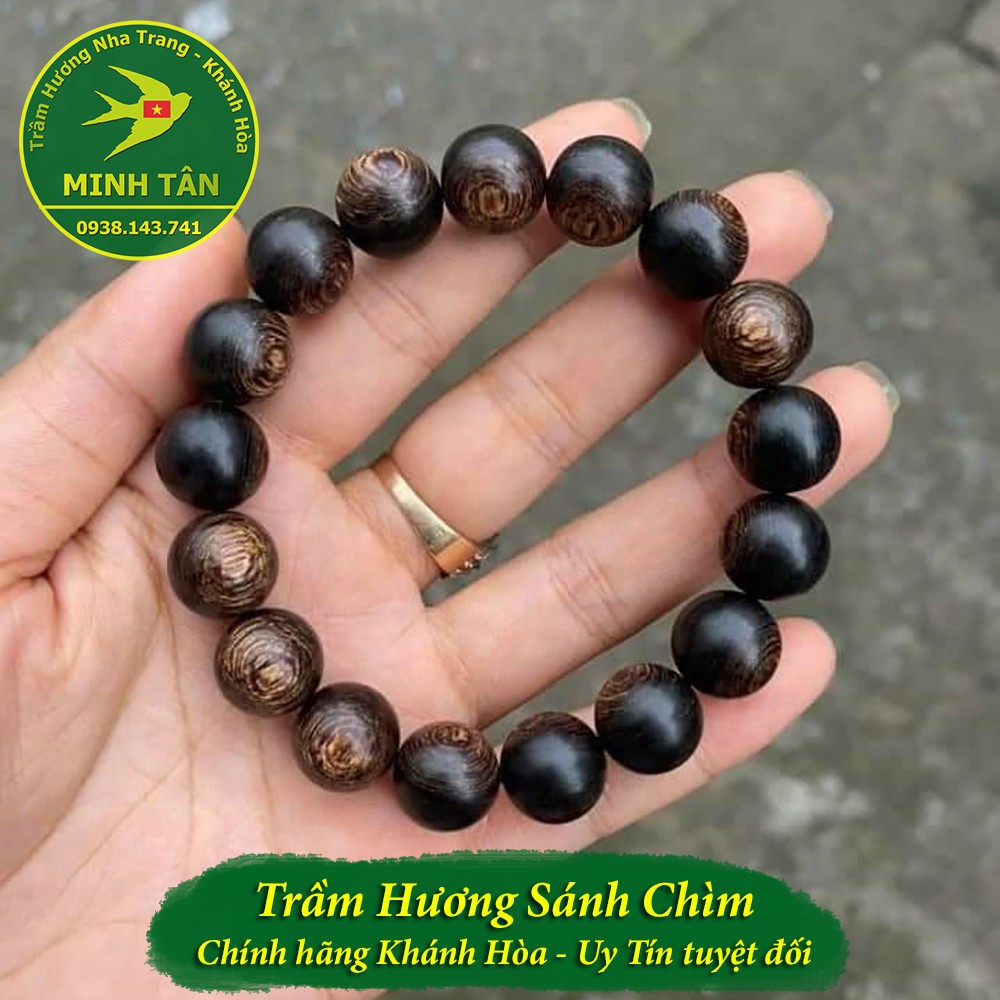 Vòng Trầm Hương Sánh Chìm - Trầm Khánh Hòa - Tròn 10 ly - 12 ly - 14 ly - 16 ly