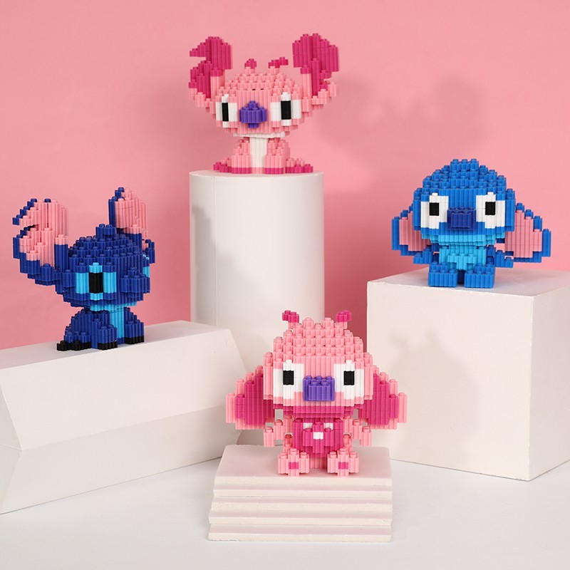 Mô Hình Lắp Ráp Lego 3D Stitch & Angel 3D - size M (size M 13cm x 12cm)