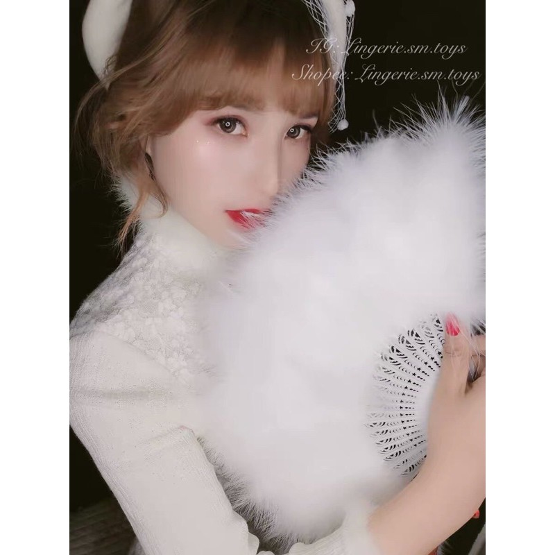 Quạt Lông vũ Cách Điệu Phối Hợp Cùng Trang Phục Siêu Xinh Quyến Rũ | Phối Cosplay Sexy