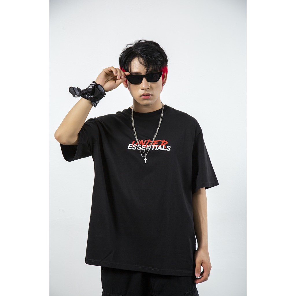 Áo thun UNDER Essentials Tee , phong cách unisex form rộng tay ngắn dáng Oversize - (V6)