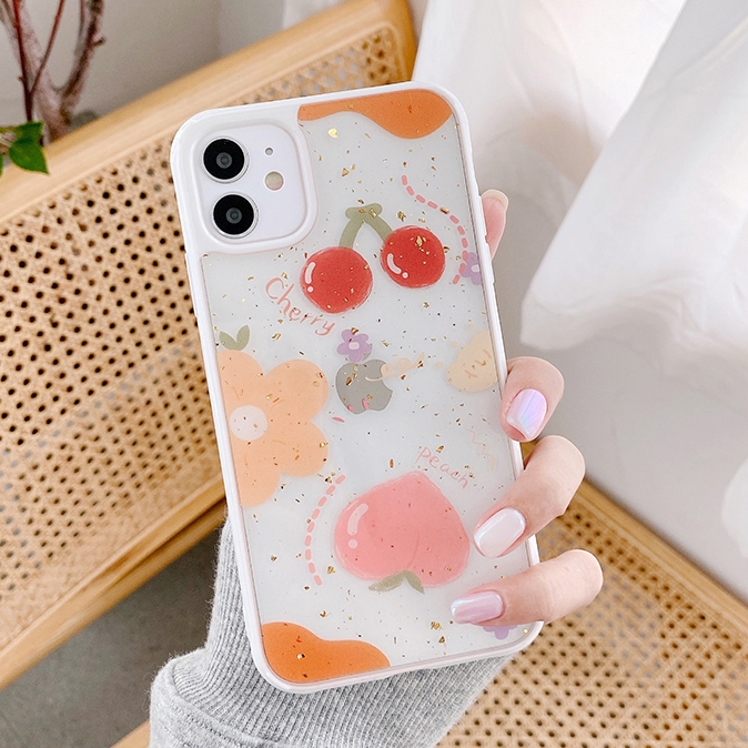 Ốp iphone - Ốp lưng viền Hoa và quả kim tuyến 6s/6plus/6s plus/7/8/7plus/8plus/x/xs/xsmax/11/11promax - Awifi Case | BigBuy360 - bigbuy360.vn