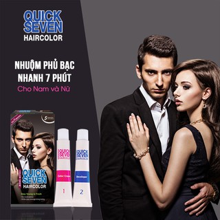 Nhuộm phủ bạc nhanh 7 phút Quick Seven, Màu Nâu Vừa S5 Hàn Quốc dành cho nam và nữ (60g + 60g)