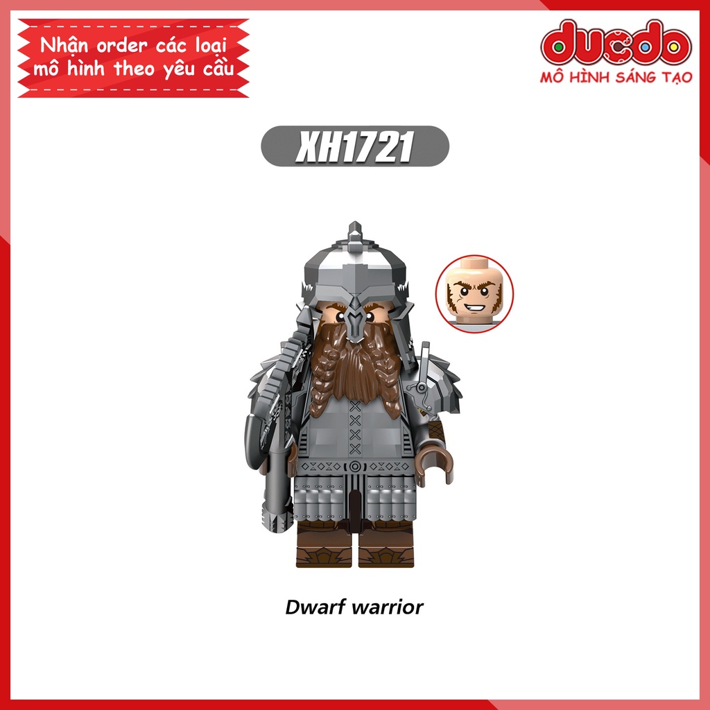 Minifigures lính lùn Hobbit Dwarf Chúa Tể Những Chiếc Nhẫn - Đồ chơi Lắp ghép Xếp hình Mô hình Mini XINH X0314