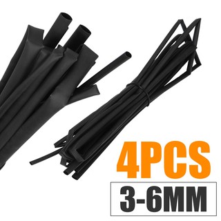 Set 4 Ống Co Nhiệt Màu Đen Đường Kính 1M 3mm 4mm 5mm 6mm