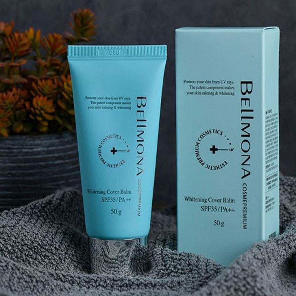 [FOLLOW GIẢM 20K]Kem che khuyết điểm chống nắng dưỡng trắng, làm dịu da nhạy cảm Bellmona Whitening Cover Balm 35/ PA ++ | BigBuy360 - bigbuy360.vn