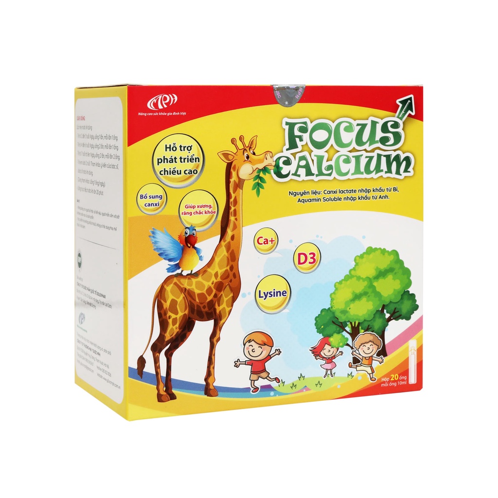 Canxi cho trẻ Focus Calcium - Canxi cho bé dạng nước bổ sung canxi từ tảo biển, vitamin D3 giúp hấp thu canxi dễ dàng