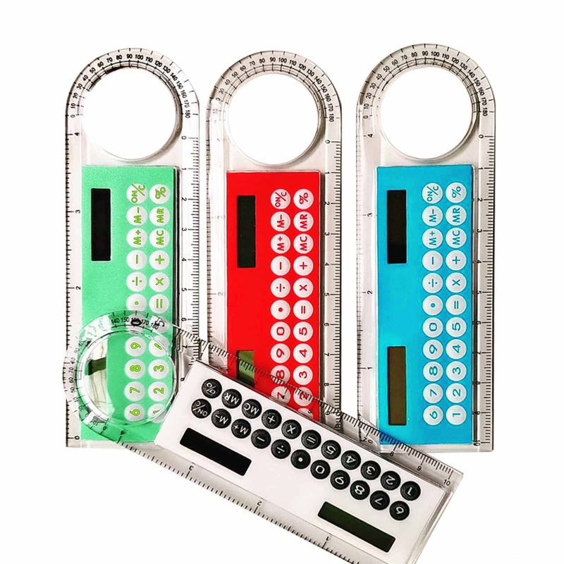 Thước Kẻ 3 Trong 1 Có Màn Hình LCD 10cm Sử Dụng Năng Lượng Mặt Trời Cho Bé