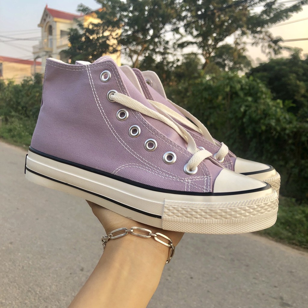 Giày cổ cao cổ thấp đế cao mũi bóng nhiều màu, giày ulzzang học sinh kiểu dáng Hàn Quốc | BigBuy360 - bigbuy360.vn