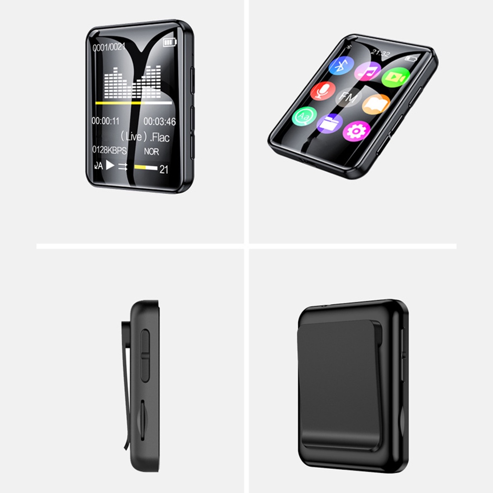 VIRWIR Máy Nghe Nhạc MP3 Màn Hình Toàn Diện Bluetooth Hỗ Trợ Đọc Sách E-book Kèm Tai Nghe Và Thẻ Nhớ 4G