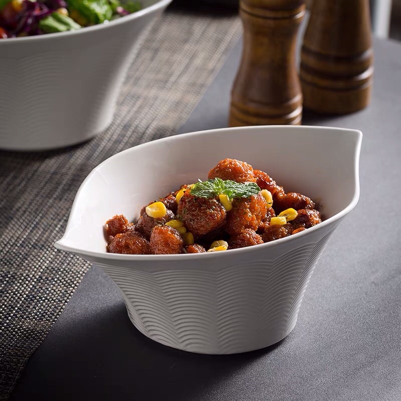 Tô sâu lòng đựng canh, soup sứ trắng phong cách Bắc Âu