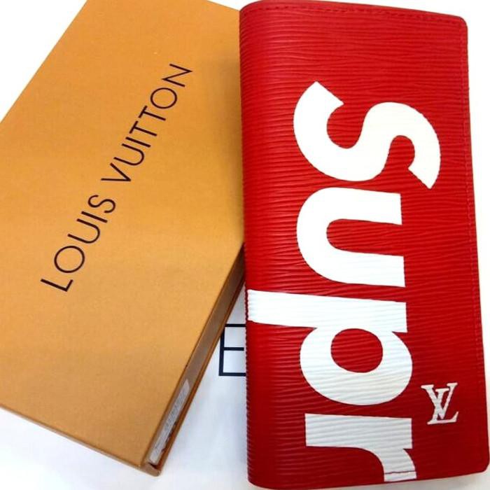 Ví Dài Cầm Tay In Logo Supreme Lv Màu Đen