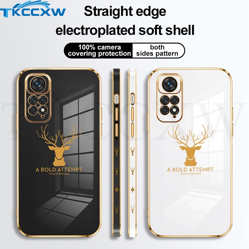 Ốp Điện Thoại Silicon Mạ Điện Hình Hươu 6D Sang Trọng Cho Xiaomi Redmi 10 Prime K50 Pro K40S Redmi Note 11T 11S 11 Pro+