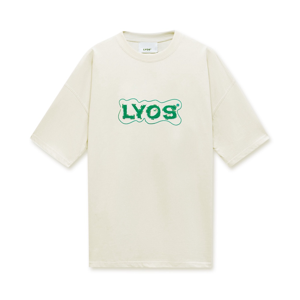 Áo Thun LYOS Ripped Box Logo Màu Kem