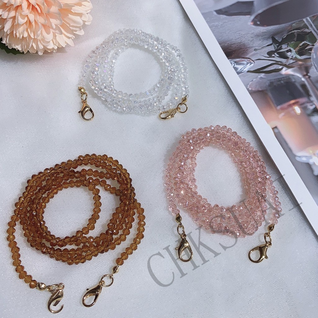 Dây đeo khẩu trang Sweet mint xỏ hạt nhiều màu sắc chống trượt chống thất lạc
