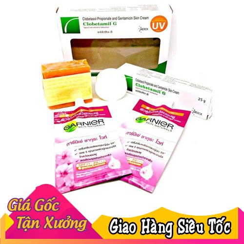 SET KEM THOA MỤN - NÁM - TÀN NHANG - Clobetaminl G &amp; GARNIER Thái Lan ( Chính Hãng )