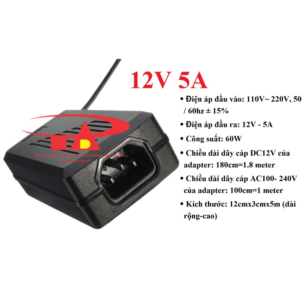 Bộ Combo 2 cái ADAPTER 12V 5A (NÊN MUA, LOẠI TỐT, GIÁ RẺ) chất lượng, đủ ampe dùng cấp nguồn camera ...