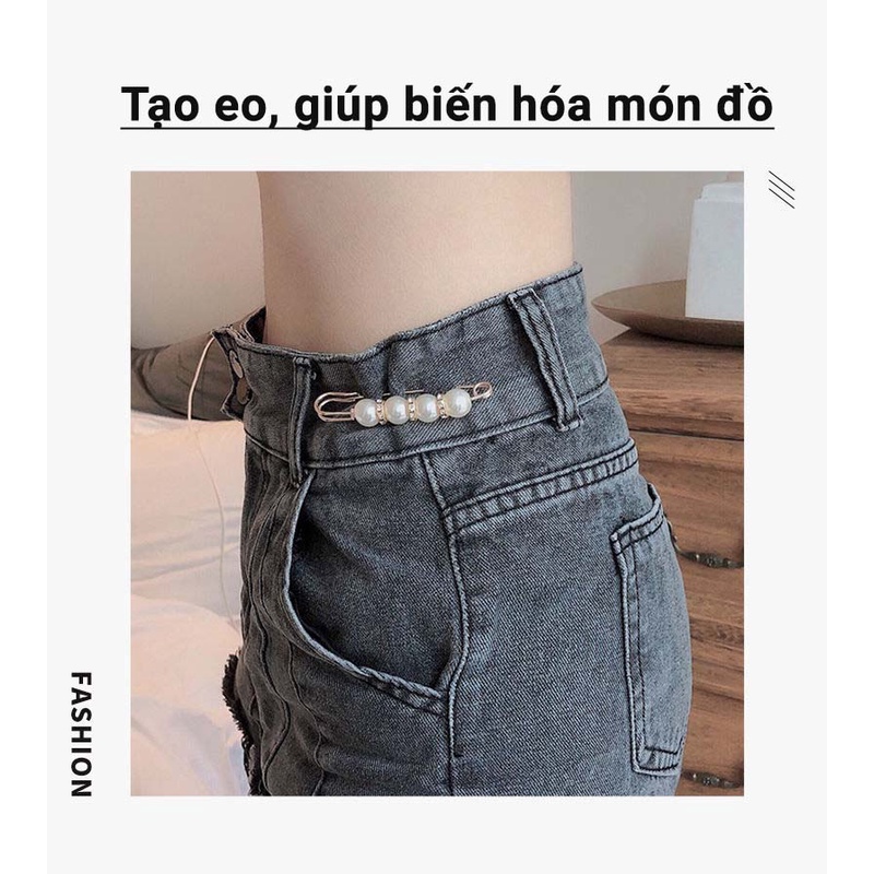 Set Ghim Trâm Cài Áo Ngọc Trai 2 Đầu KUNBE, Kiểu Dáng Mới Thiết Kế Sang Trọng Phong Cách Thời Trang