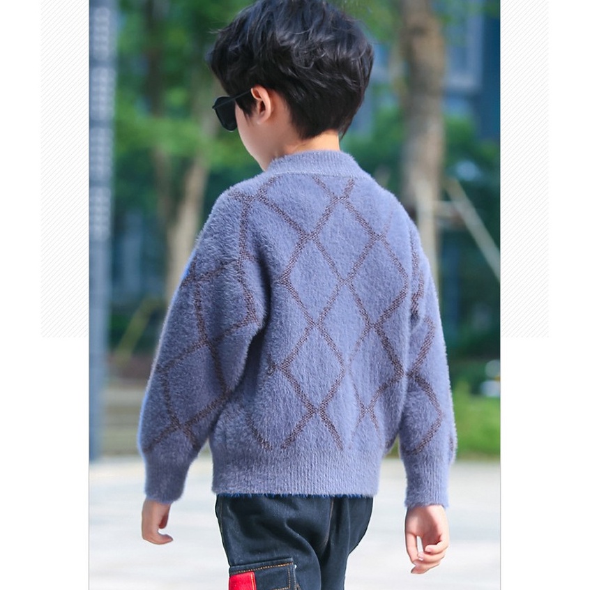 Áo len bé trai lớn họa tiết đan chéo size 14-32kg (HÀNG QCCC) AL01