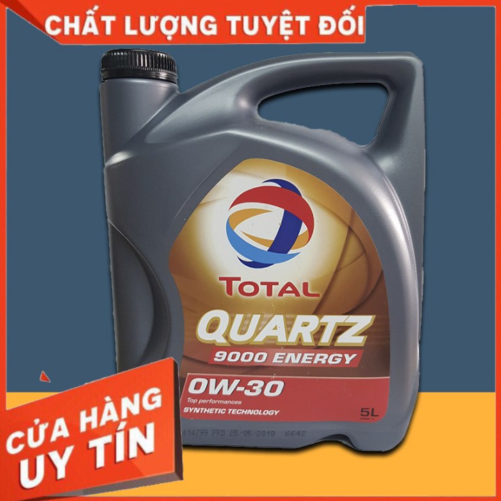 Dầu nhớt ô tô cao cấp tổng hợp Total Quazt 9000 0W-30 can 5L