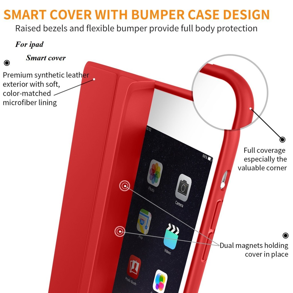 Bao da cao cấp dành cho Ipad Pro 9.7/ Ipad 234/ Ipad Pro 10.5 - tự động tắt mở - ốp dẻo silicone mềm mại | BigBuy360 - bigbuy360.vn