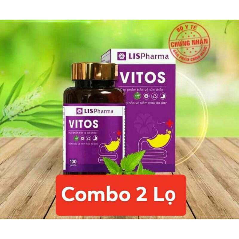 DẠ DÀY VlTOS (combo x2 lọ) - Viêm loét, trào ngược, xuất huyết dạ dày, khuẩn hp
