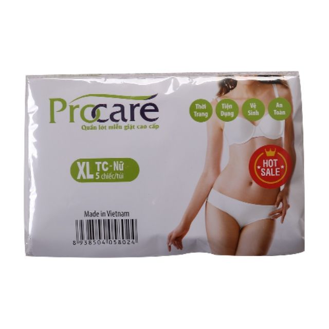 Quần lót nữ cotton Procare dùng 1 lần size M, L,Xl,XXl | BigBuy360 - bigbuy360.vn