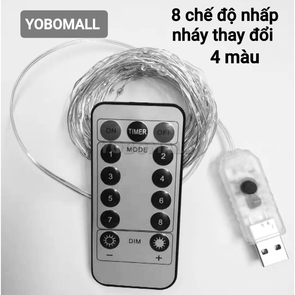 ⭐Dây đèn led USB trang trí điều khiển từ xa - Yobomall