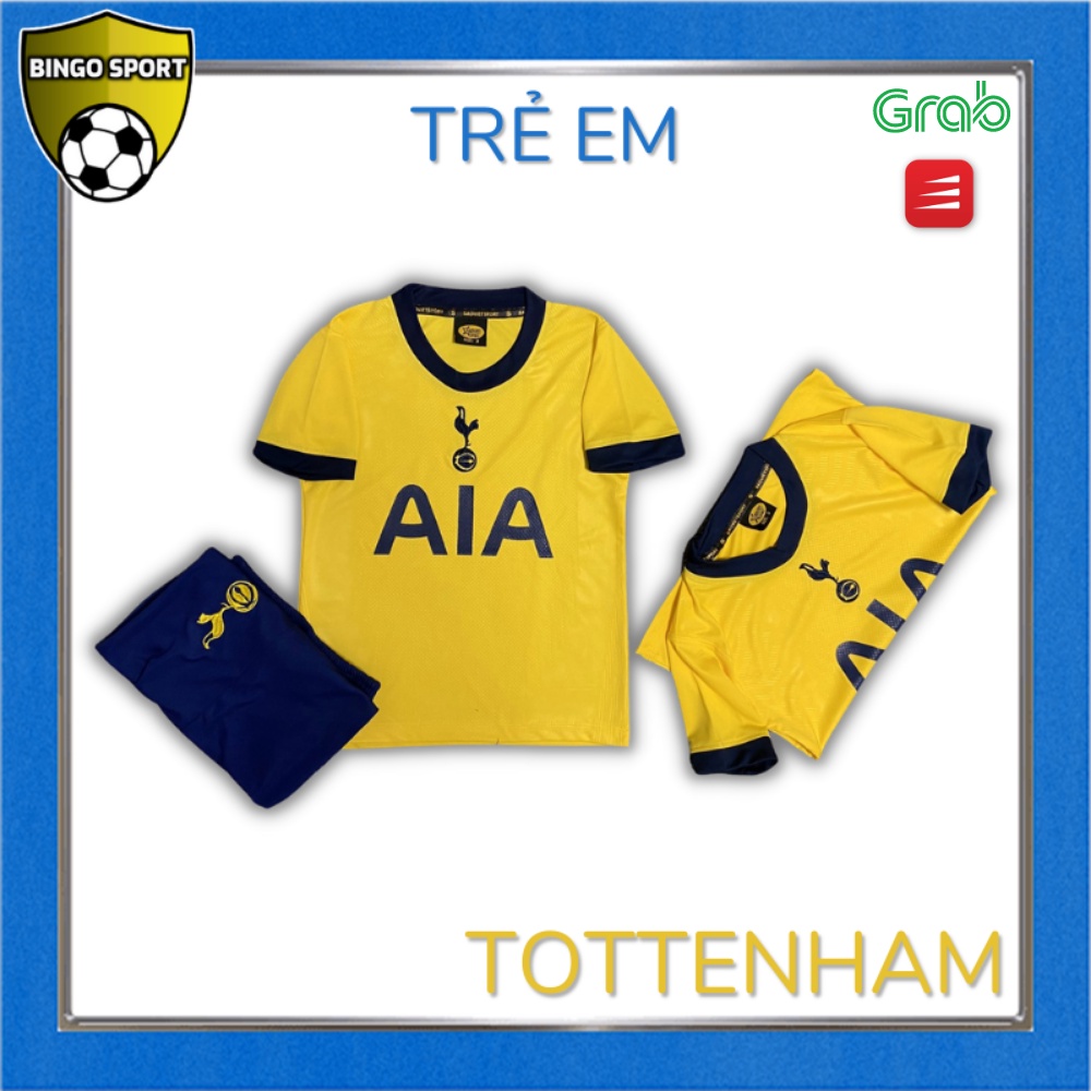 Áo Bóng Đá, Đá Banh, Thể Thao TRẺ EM  Giá Rẻ Mẫu Mới Đẹp Cao Cấp TOTTENHAM Thứ Ba 2020/2021 Màu Vàng BINGO SPORT TTH03TE