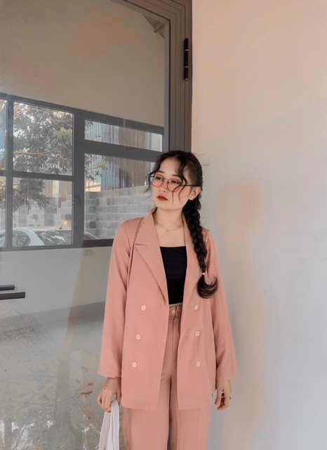 Set VEST HỒNG PASTEL