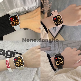 Đồng hồ nam nữ PM dây nhựa CẢM ỨNG kiểu dáng dễ thương nhiều màu