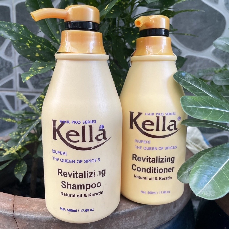 Dầu xả vàng phục hồi tóc hư Kella Revitalizing Natural Oil &amp; Kerain 500ml