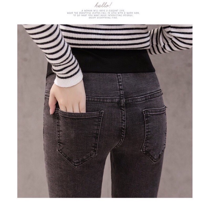 Sẵn hàng🤰quần jean bầu ống loe co giãn siêu đẹp