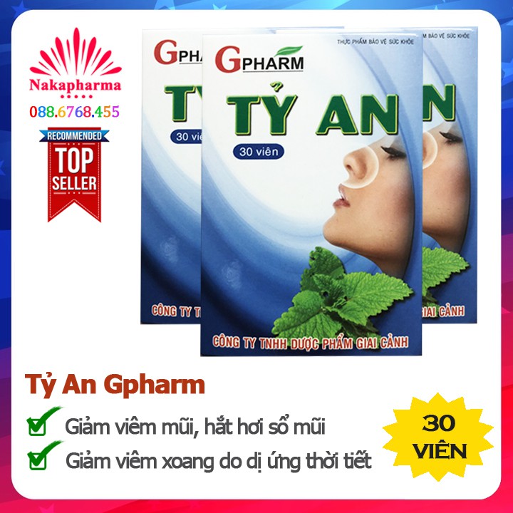 Tỷ An Gpharm - Giúp giảm viêm mũi, hắt hơi sổ mũi, viêm xoang do dị ứng thời tiết