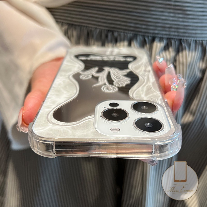 Ốp Điện Thoại Họa Tiết Hoa Hồng/Lá Cây Kèm Gương Trang Điểm Cho IPhone 7 8 Plus 11 XR 13 12 Pro Max X XS Max SE 2020