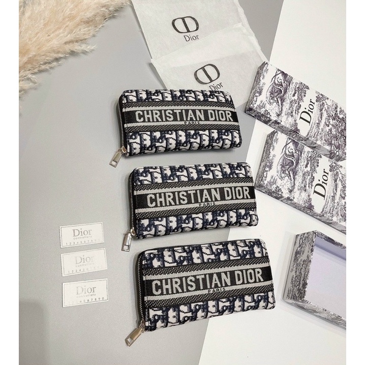 Ví cần tay thổ cẩm D i o r fullbox size 20cm QC