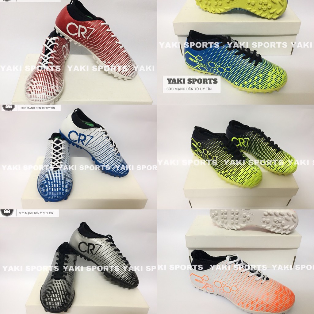 Giày đá bóng Trẻ Em CR7 Mercurial size 30-37 - Khâu kín đế - Tặng Tất