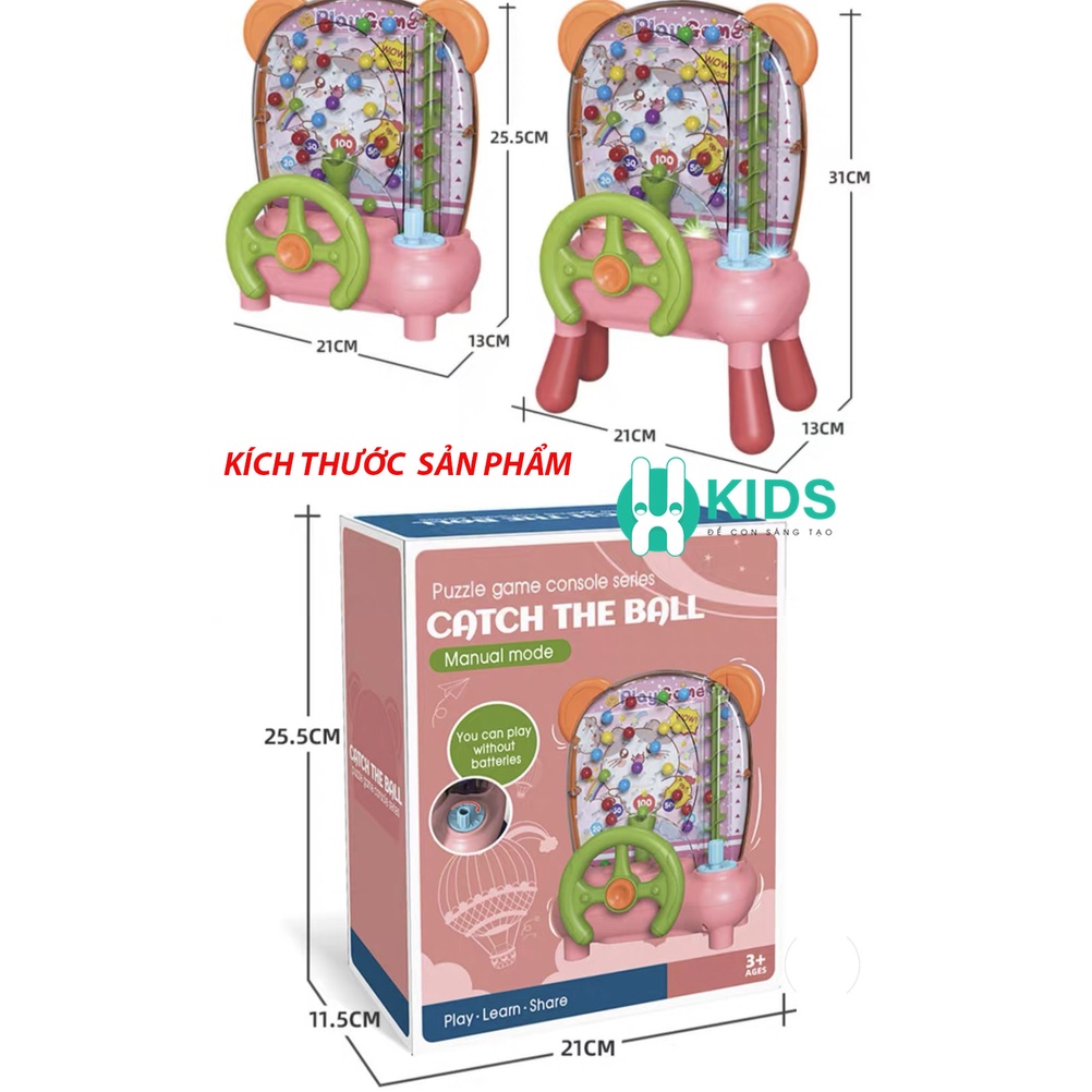 Máy hứng bi bắt bóng hình chú mèo dễ thương, đồ chơi vô lăng trẻ em rèn luyện sự tập trung của tay mắt