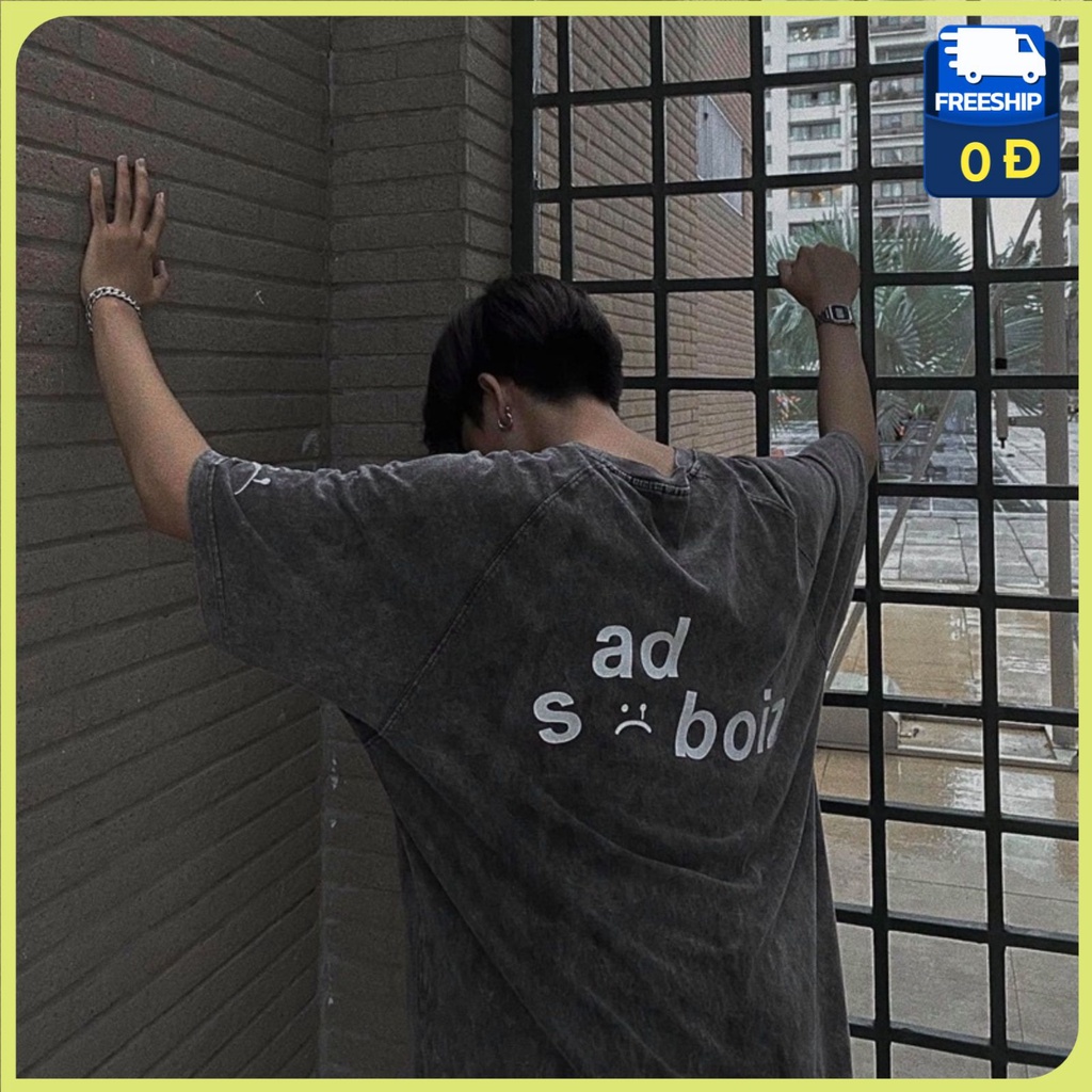 Áo sadboiz AT15. sadtagram nam nữ Tay Lỡ WASH Xám , Áo phông sadboiz chính hãng nam nữ from rộng unisex | BigBuy360 - bigbuy360.vn