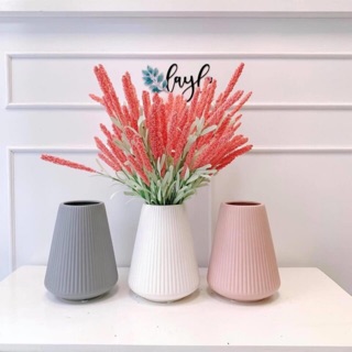 Bình Hoa Kẻ Dọc - Màu Pastel - Gốm Sứ Bát Tràng -  Bình Bông