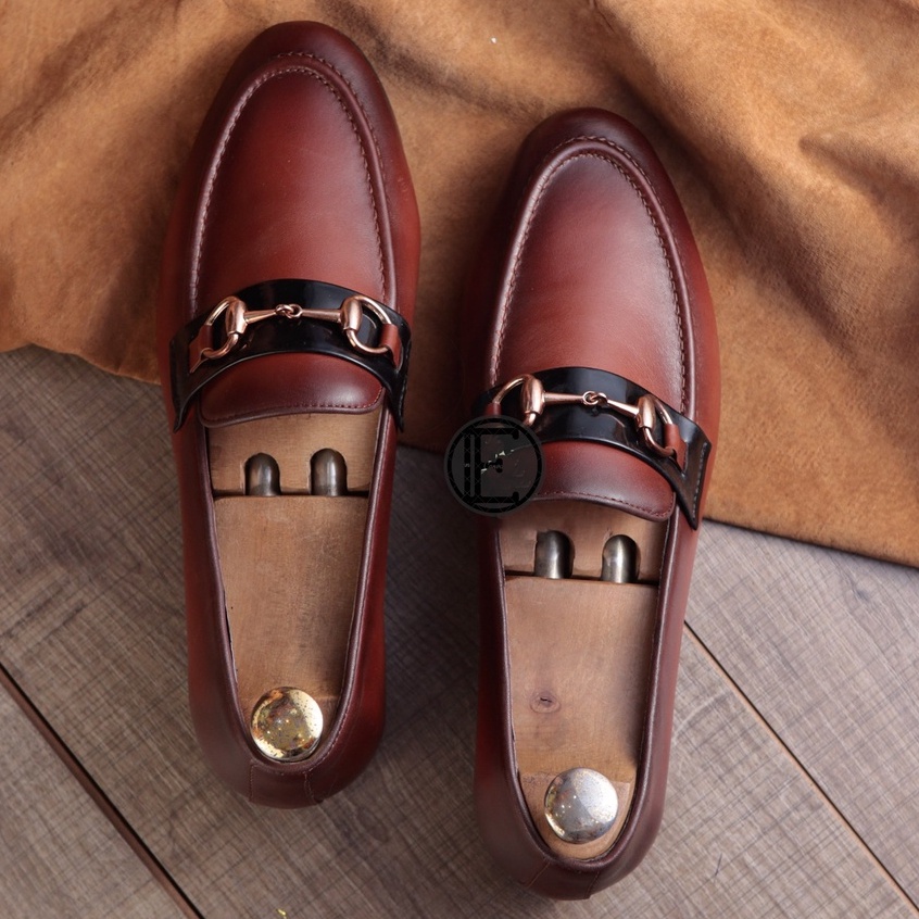 Giày lười nam kiểu dáng Horsebit Loafer da bò thật bh 12 tháng - Mã T28