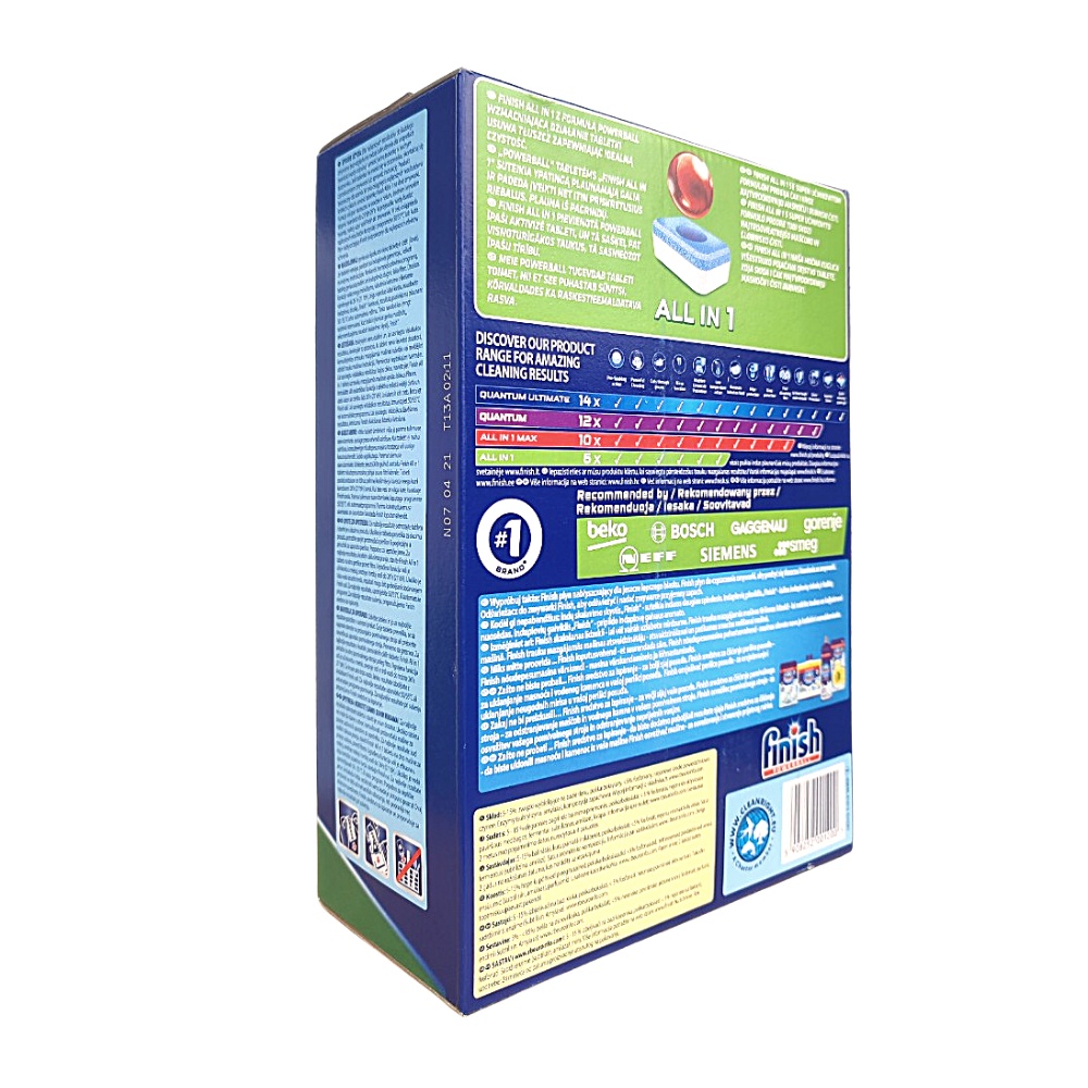 Viên rửa chén bát Finish ALL IN 1 110V - Finish Powerball All In One Dishwasher Tablets 110