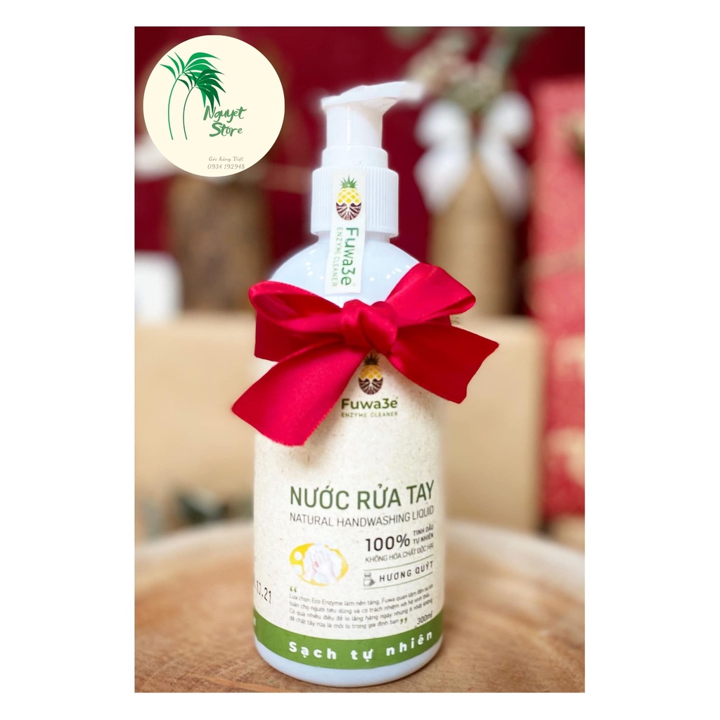 Nước rửa tay sạch khuẩn mềm da tay Fuwa3e 300ml chế phẩm sinh học hữu cơ hương quýt.